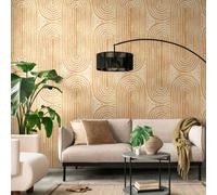 Papel Tapiz Retro De Los Años 70 Con Patrón Geométrico Y Una Gran Superficie