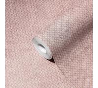 Papel Tapiz Rosa Con Patrón De Líneas Doradas - Metálico, Rosa
