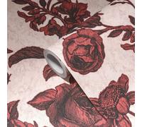 Papel Tapiz Rosa Negro En Estilo Vintage - Rosa, Rojo