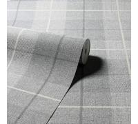 Papel Tapiz Texturizado De Cuadro Tartan Country Gris Pálido 294901 Arthouse