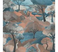 Vinilo Papel Pintado Texturizado Gentil Paisaje Árboles Verde/Azul Erismann