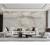 Papel Tapiz Tridimensional Geométrico Línea De Platino Patrón De Mármol TV Sofá Fondo Pared Dormitorio Sala De Estar Estudio Mural,3D,250x175cm