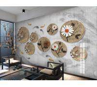 Papel Tapiz Tridimensional Zen Cuerda De Cáñamo Pez Arte Sala De Estar Té De La Tarde Cafetería Fondo Mural Restaurante Occidental Papel Tapiz,3D,300x210cm