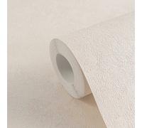 Papel Tapiz Uni Simple, Ligeramente Brillante Y Con Estructura Fina - Crema