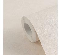 Papel Tapiz Uni Simple, Ligeramente Brillante Y Con Estructura Fina - Crema