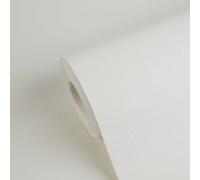 Papel Tapiz Unicolor Con Acabado Mate Y Textura Textil Fina - Blanco