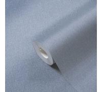 Papel Tapiz Unicolor En Textura Textil Con Estructura Ligera, Mate - Azul