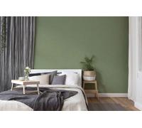 Papel Tapiz Unicolor Salvia Verde Oliva, Mate Y Con Aspecto Textil