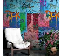 Papel Tapiz Urbano Con Motivo De Graffiti Colorido Y Un Amplio Patrón Repetido