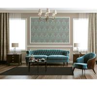 Livingwalls Papel pintado barroco Mata Hari estilo modernista 380912, color azul, marrón y gris