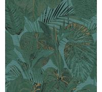 Papel Tapiz Verde Teal Salvia - Geométrico Floral Hojas Animales Y Más