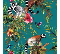 Papel Tapiz Verde Teal Salvia - Geométrico Floral Hojas Animales Y Más