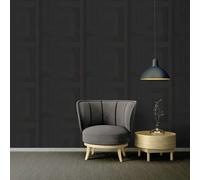 Versace Wallpaper Papel Pintado Liso Papel pintado tejido no tejido 10.05 m x 0.70 m Negro Fabricado en Alemania 935234 93523-4