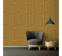 A.S. Création Papel pintado Versace Papel Pintado Liso Papel pintado tejido no tejido 10.05 m x 0.70 m Oro Fabricado en Alemania 935232 93523-2