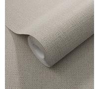 Papel Tapiz De Tela Erismann Opus Liso Taupe Vinilo Tejido Dolce Lino 10463-02