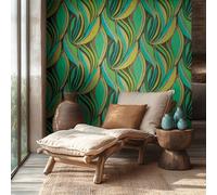 Papel Tapiz Vivo Con Un Patrón De Hojas Variado Y Detalles Brillantes - Gr