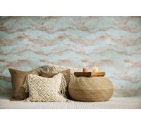 Papel Tapiz Vivos Con Patrón De Olas Exclusivo Y Textura Textil Fina Y Brillante