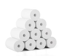 Papel Térmico 10 Rollos para Cámara Infantil y Mini Impresora, Papel de Carga Blanco para Cámaras Fotográficas Instantáneas Infantiles, Papel de Impresión Sin BPA (57mm a 30mm)