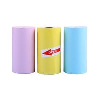 Papel Térmico 3 rollos de papeles adhesivos Color blanco, térmicos 57 * 25mm, impresión pegatinas for Mini impresora para Papelería Negocio y Caja Registradora(3 rolls color papers)