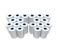 Papel termico 57x40, 57 mm x 40 mm para todos los Datafonos y TPV, sumadoras y basculas Paquete De 10, 57 x 40 x 12 mm, Color Blanco (Pack 20 Rollos)