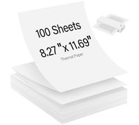 Papel térmico A4 para impresora, 100 Hojas Papel térmico a4 plegable, Sin BPA, Compatible con la Mayoría de impresoras Térmicas, Papel Termico Impresora a4 de Secado Rápido Fotos
