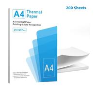 Papel térmico plegable A4 para impresora portátil M08F, Compatible con Brother PJ762/PJ763MFi, Phomemo M08F, HPRT MT800, Papel térmico de secado rápido para impresora, 210x297mm, 200 hojas