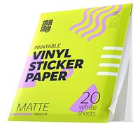 Papel vinilo imprimible de para inyección de tinta y láser, 20 unidades, blanco mate, impermeable, durabilidad 8.5 x 11