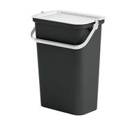 Papelera 10l con asa (cubo negro-tapa blanco)