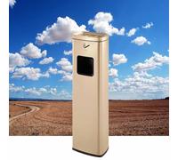 Papelera 2 En 1 Con Cenicero: Cenicero De Pie Para Exteriores, Grande, Cuadrado, Para Colillas, Ideal Para Hoteles Y Oficinas(Gold)