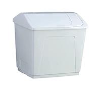 Denox DEN133 Papelera con Tapa basculante 55 litros, Blanco, 55 L