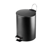 Papelera Baño Con Tapa de Metal 3L - Cubo de Basura Para Cocina, Habitación, Baño (Negro)