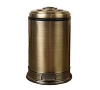 Papelera Basura de acero inoxidable de interior Bronce Retro Papelera Cocina Decoración for el hogar Casa Sala de estar Pedal Tipo de basura Poder 6l 10l Opcional Papelera De Cocina(6L)