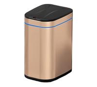 Papelera Bote de basura acero inoxidable con tapa cierre suave, moderno bote automático sin contacto canasta interior extraíble for sala estar, dormitorio, baño bote de basura(Champagne Gold,7L)