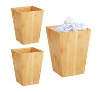 Papelera cesto de bambú ligero 6 litros papelera de bambú cubo de basura