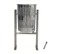 Papelera Circular de acero inoxidable ADO para comunidades de vecinos, parques y jardines. Papelera calle (1- Tornillería incluida)