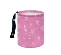 Papelera Coche Estrella De Flores Rosadas Accesorios Coche Plegable Papelera Baño Universal Cubo de Basura Cocina Basurero Cocina Prueba de Fugas Car Trash Bin Contenedor Basura 15x18.5cm/1 Pcs