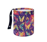 Papelera Coche Flores Amarillas Púrpura Accesorios Coche Plegable Papelera Baño Universal Cubo de Basura Cocina Basurero Cocina Prueba de Fugas Car Trash Bin Contenedor Basura 15x18.5cm/1 Pcs