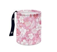 Papelera Coche Hojas Tropicales Rosadas Accesorios Coche Plegable Papelera Baño Universal Cubo de Basura Cocina Basurero Cocina Prueba de Fugas Car Trash Bin Contenedor Basura 15x18.5cm/3 Pcs