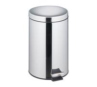 Relaxdays Papelera de Cocina, Cubo Basura 20 Litros, Acero Inoxidable Pulido, Bote Interior Extraíble y Pedal, Plateado