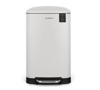 Les Collectors Papelera Acero Inoxidable con pedal N° 828, 40 L, Cubo Interior Extraíble, Elegante Diseño con Acabado Mate, Cierre Silencioso, Blanco