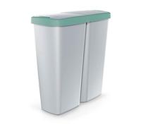 Papelera Duo gris/verde 50L 55x25x57cm
