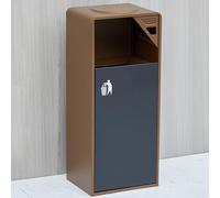 Papelera con Rejilla para Apagar Cigarrillos, Cenicero Sobre pie de Acero Inoxidable con Basura, Solución para Áreas de Fumadores Comerciales(Brown)