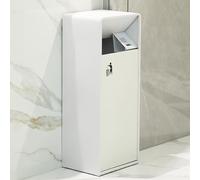 Papelera con Rejilla para Apagar Cigarrillos, Cenicero Vertical con Cubo Interior Extraíble, Contenedor de Colillas Cigarrillos, Apto for Calles Parques(White,32 * 25 * 76cm/12.6 * 9.8 * 30in)