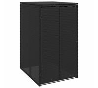 Papelera contenedor negro 65x80x115 cm Polietileno Ratán | Tapa de acero seguro, marco de acero resistente, montaje simple, mantenimiento paño húmedo, uso terraza jardín