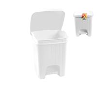 Papelera Cuadrada Con Pedal 4,5 Litros Blanca Stefanplast