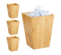 Papelera cubo de basura bote papelero 6 litros natural papelera de bambú