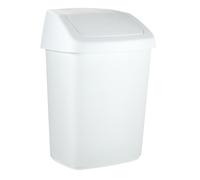 Papelera Curver Rubbermaid. Color blanco, Tapa basculante, Capacidad 25 Lt