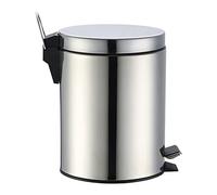 Papelera de acero inoxidable, basura silenciosa con reposapiés antideslizante, Papelera duradera de gran capacidad para dormitorio, sala de estar(5L)