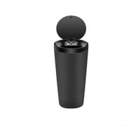 Papelera de Coche con Tapa para Portavasos | para Ajuste perfecto en portavasos, para compacto, evita desorden, ideal para sedanes y SUVs(2pcs Black+Silver)