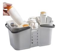 Papelera de ducha portátil | Cesta de almacenamiento para productos de belleza | Organizador de almacenamiento de ducha con asa, para tocador de baño, contiene champú y acondicionador Po